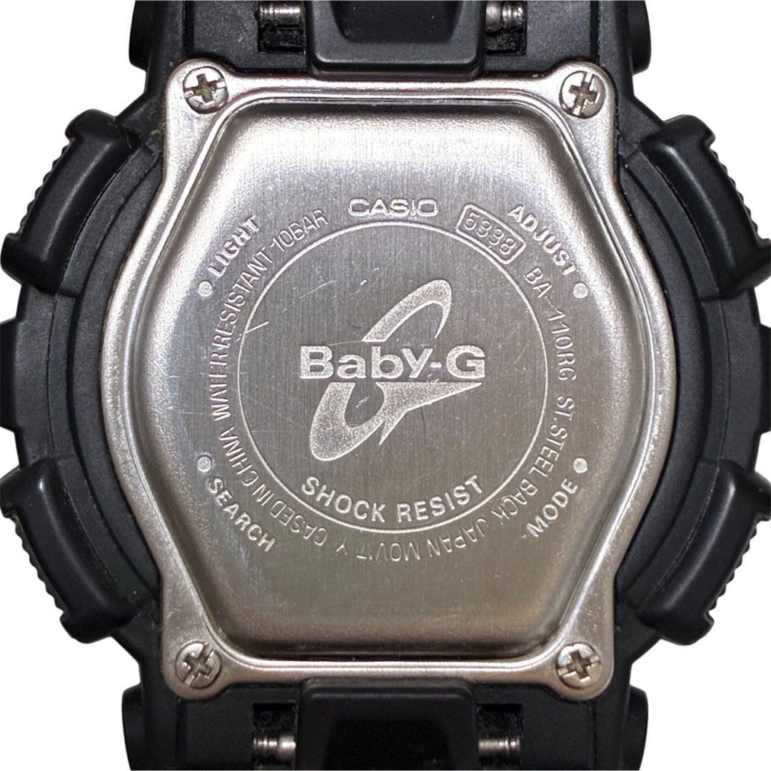 CASIO Baby-G BA-110RG Analog Digital Watch Black Rose Gold 43mm Rubber Strap