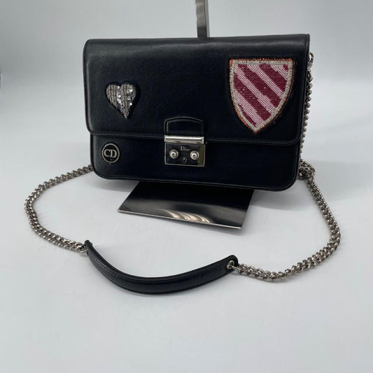Christian Dior Raf Simons Leather Chain Strap Patch Shoulder Bag Wallet Limited