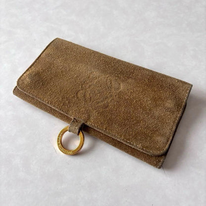 Loewe Anagram Suede Accessory Pouch Engraved Ring Travel Jewelry Pouch