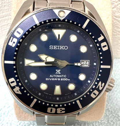 SEIKO Prospex Sumo Diver's 200m Automatic Navy Blue Watch 6R15-00G0 Pre-Owned