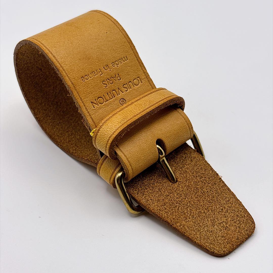 Authentic Louis Vuitton Vachetta Leather Short Strap Attachment Gold Hardware
