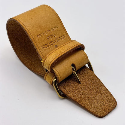 Authentic Louis Vuitton Vachetta Leather Short Strap Attachment Gold Hardware