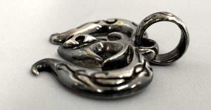 A&G 925 Sterling Silver Tribal Skull Heart Pendant Top Charm Width 4 cm 1.6"