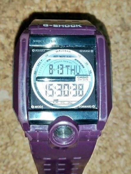 CASIO G-SHOCK G-8100B Purple Digital Watch Shock Resist Resin Strap Used