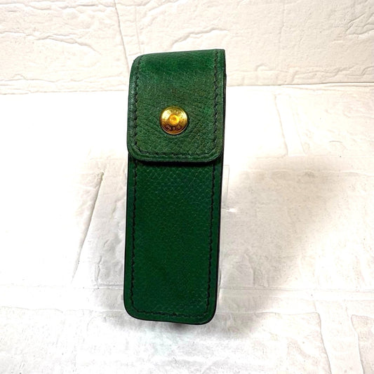 Hermes Authentic Gum Lipstick Multi Leather Green Gold Hardware 9x3x2.5 cm Used