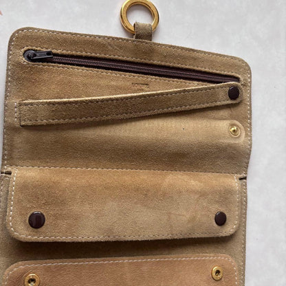 Loewe Anagram Suede Accessory Pouch Engraved Ring Travel Jewelry Pouch
