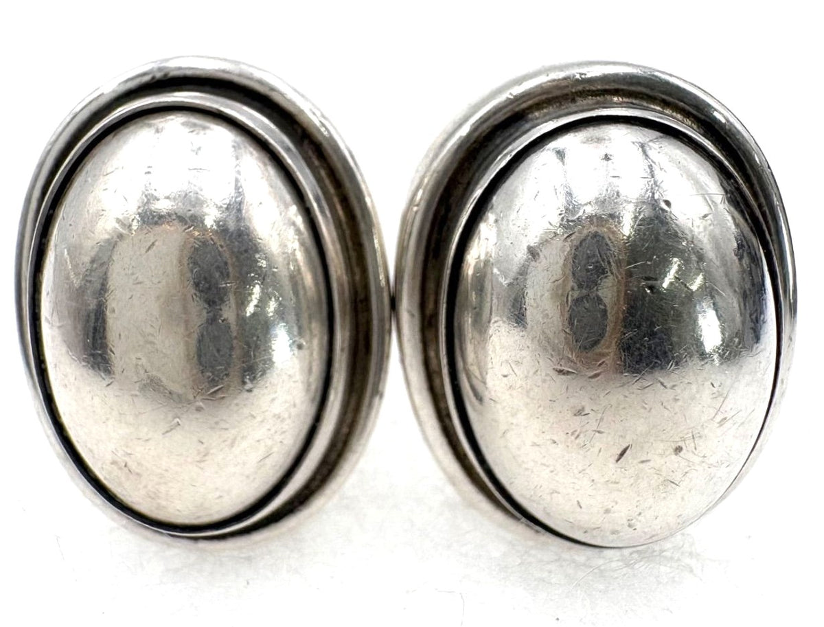 Georg Jensen Round Dome Cufflinks Sterling Silver 925 Denmark Men's Vintage