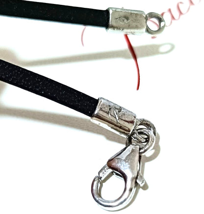 Baccarat Y Initial Red Crystal Pendant Necklace Choker Black Leather Cord VTG