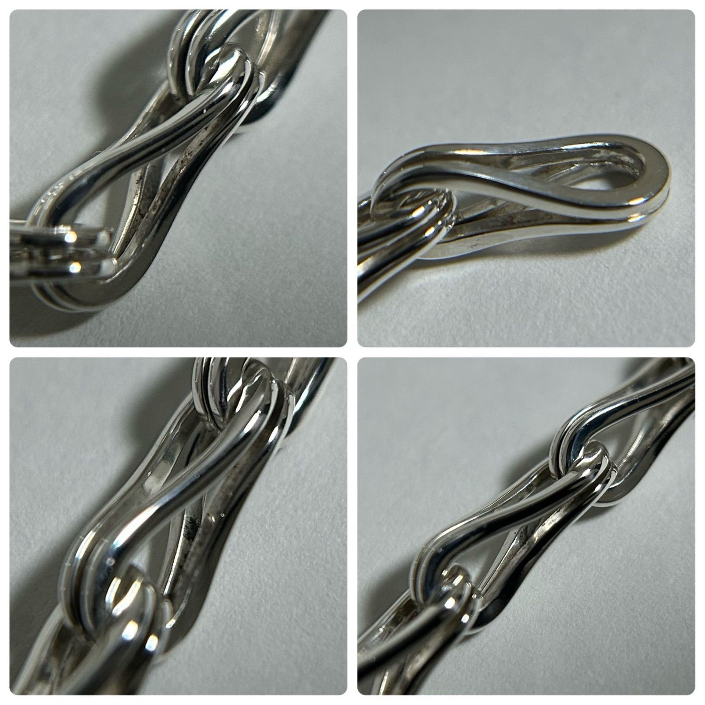 GUCCI Tom Ford Sterling Silver 925 Infinity Link Chain Bracelet Italy18cm VTG