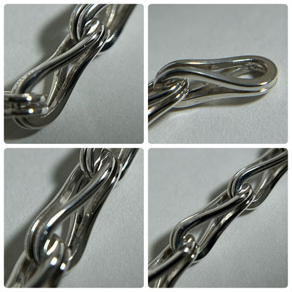 GUCCI Tom Ford Sterling Silver 925 Infinity Link Chain Bracelet Italy18cm VTG
