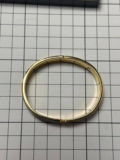 MICHAELA FREY WIEN Enamel Bangle Bracelet Gold Tone Black Vienna Austria Used