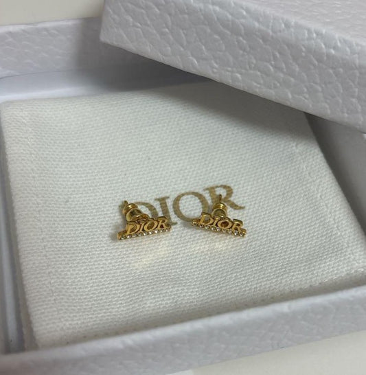 Christian Dior Dio(r)evolution Stud Earring Gold Plated Rhinestone