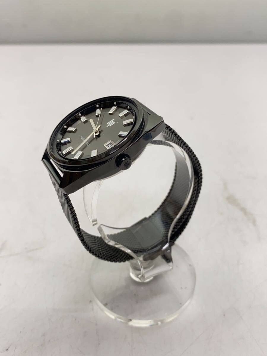 LIP Automatic Watch Black Steel Mesh Band Date Display Analog Men 37mm France