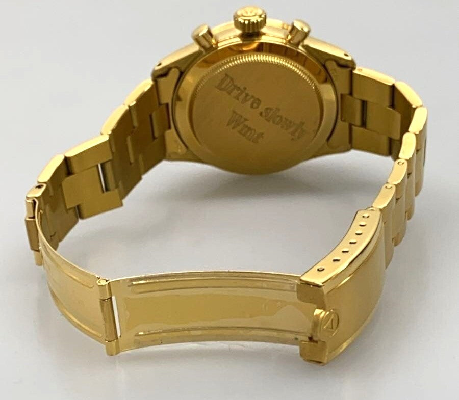 WMT Watches Preliminary Experiment Chronograph Gold Tone Quartz Watch Daytona