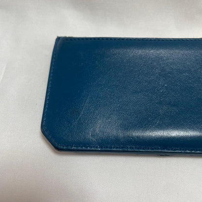 Saint laurent Blue Leather Gold Star Fragment Case Coin Purse 7.5x13cm 2.9x5.1in