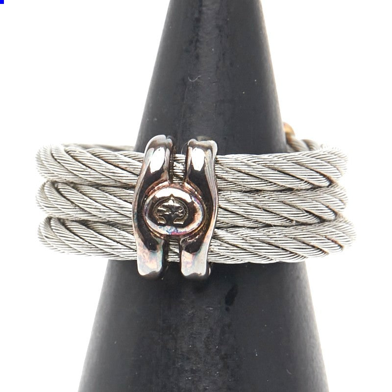 CHARRIOL Wire Cable Ring Silver Gold Stainless Steel Plated US5.5 EU50 Ladies