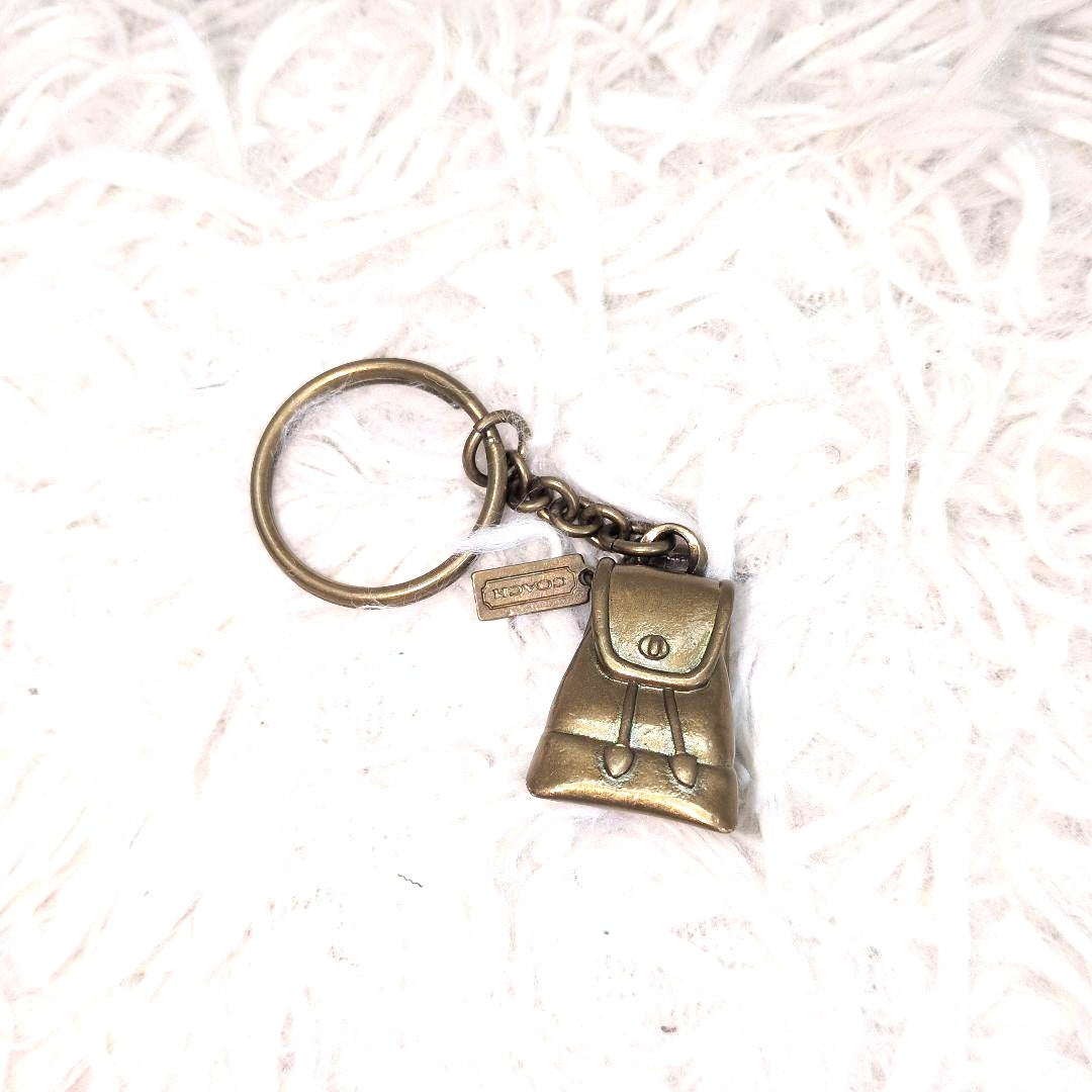 Coach Old Coach Brass Backpack Bag Charm Keychain Key Ring Vintage Rare USA
