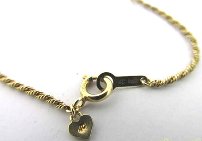 4C Sterling Silver Bracelet Lapis Lazuli Beads Gold Tone Twisted Chain Heart