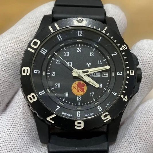 Vintage Traser NERV EVA Evangelion H3 Military Quartz Day Date Wristwatch Men