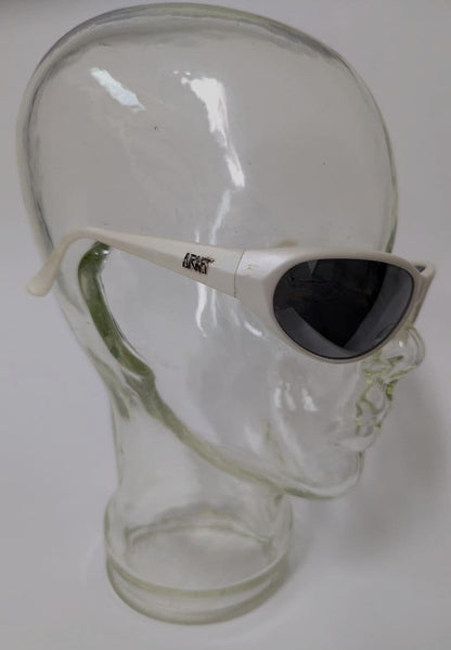 Arnette Raven Vintage Sunglasses White Frame Mirror Lens Old Logo 90s Y2K Wrap