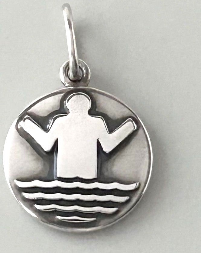 Georg Jensen 176 Baptism Pendant Top Sterling Silver 925 Denmark 0.6x0.6in