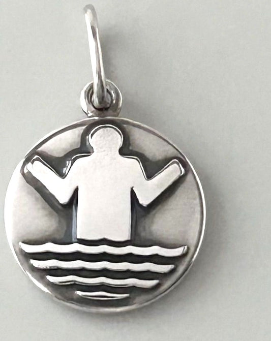 Georg Jensen 176 Baptism Pendant Top Sterling Silver 925 Denmark 0.6x0.6in
