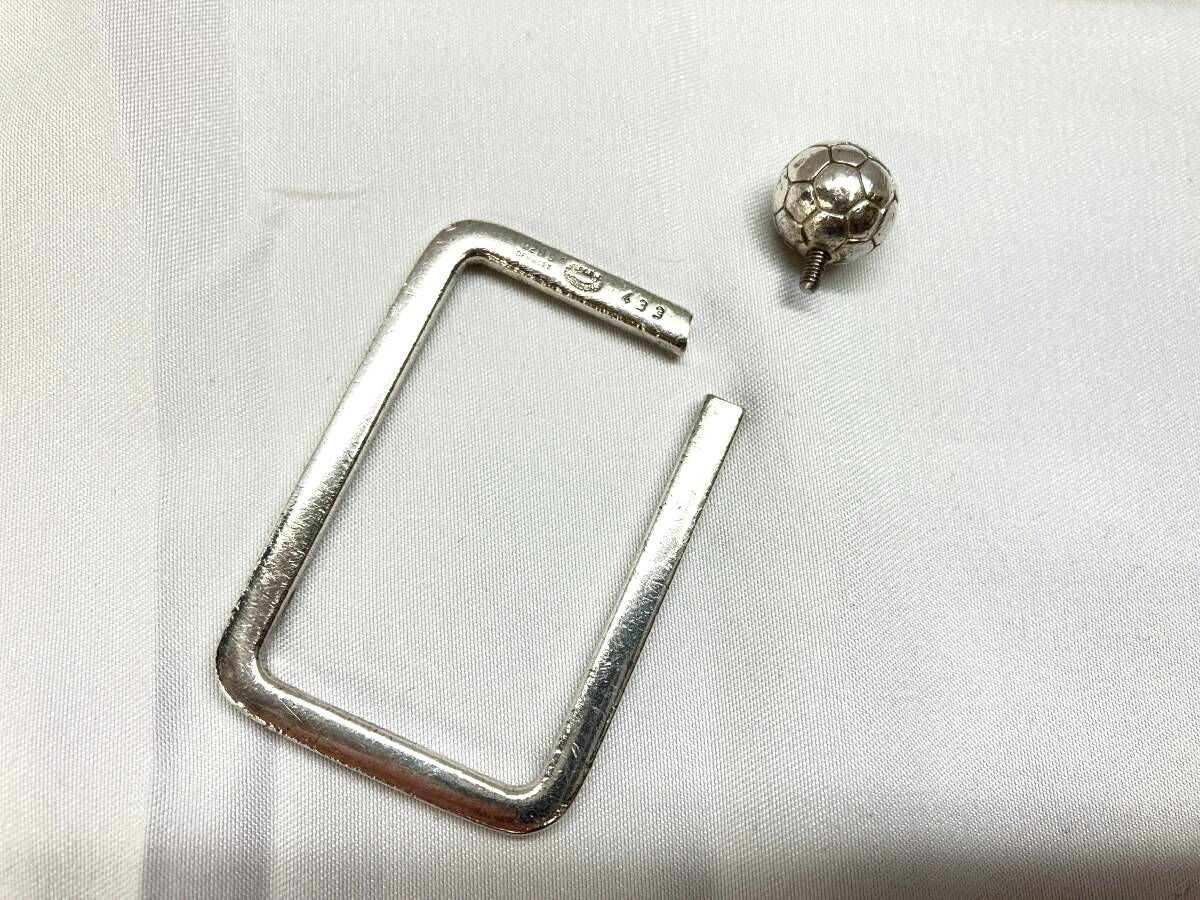 GEORG JENSEN Silver Key Ring Holder 433 Soccer Ball Motif 925S Denmark Vintage