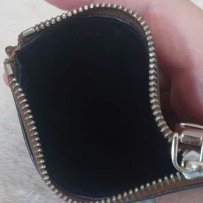 Loewe Brown Leather Embossed Coin Case Purse 12 x 9cm 4.7 x 3.5in