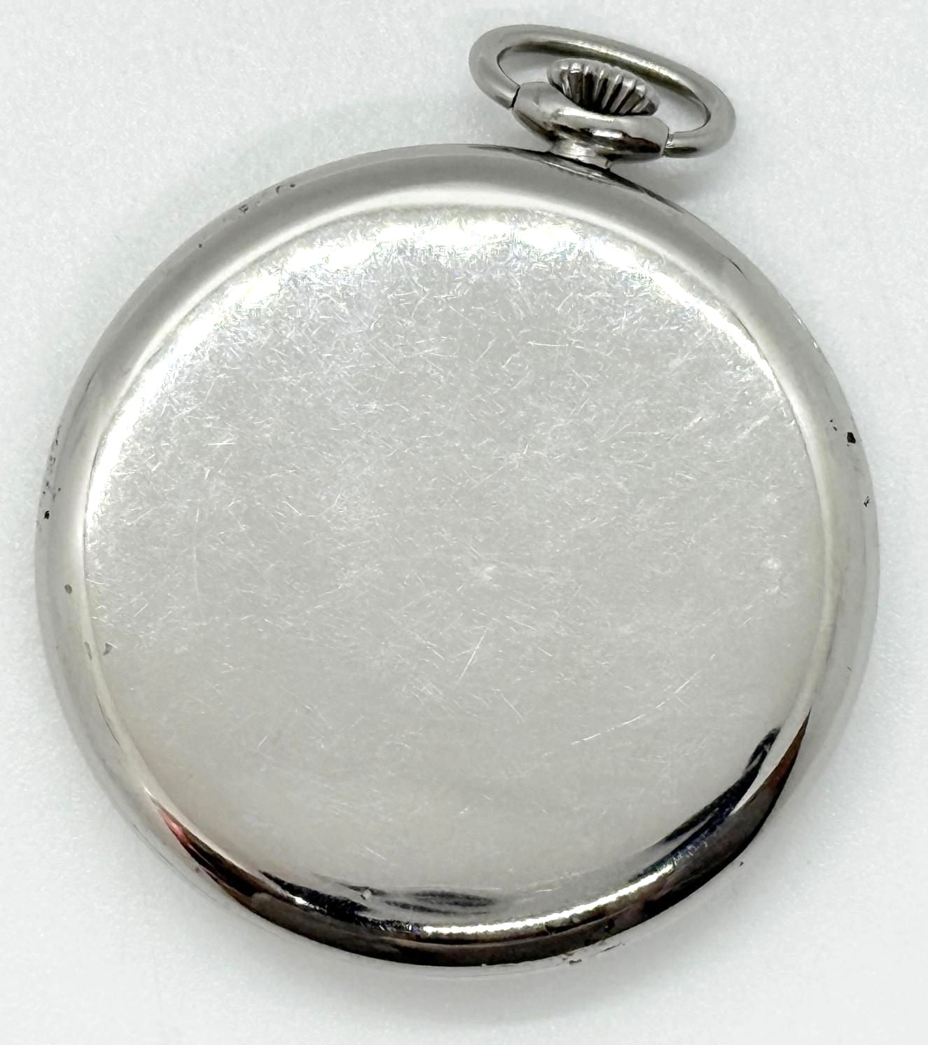 IWC Schaffhausen Pocket Watch Beige Dial Manual Wind Mens Silver Tone Swiss Made