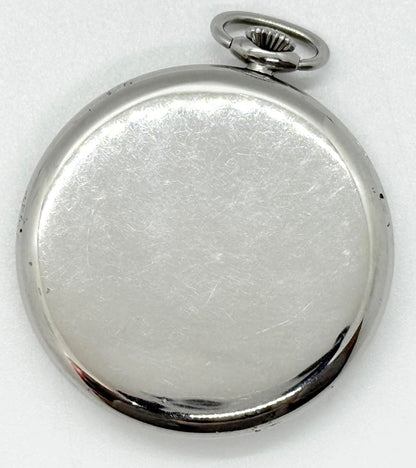 IWC Schaffhausen Pocket Watch Beige Dial Manual Wind Mens Silver Tone Swiss Made