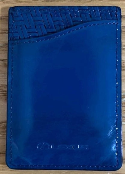 Lexus Genuine Card Key Case Intrecciato Blue Leather Logo Smart Key Cover Used