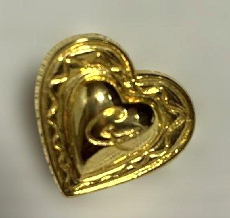 Christian Lacroix Heart Pin Brooch Gold Tone CL Monogram Arthus Bertrand France