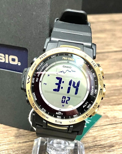 Casio Pro Trek PRW-35YC-1JF Climber Line Digital Watch Black Gold Solar Used Box