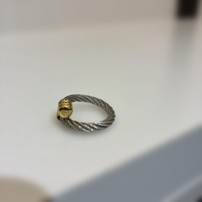 Philippe Charriol Stainless Steel Celtic Wire Ring Cable Size 49-52.5 US 5-6.25