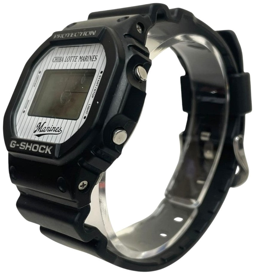 CASIO G-SHOCK DW-5600VT Chiba Lotte Marines Digital Watch Black White Men's Used