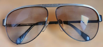 Porsche Design Aviator Sunglasses Gold Frame Brown Gradient Lens Metal Vintage