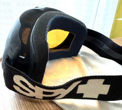 SPY Snow Ski Goggles Black Frame Orange Mirror Lens with Bag Used Auth Y2K Italy