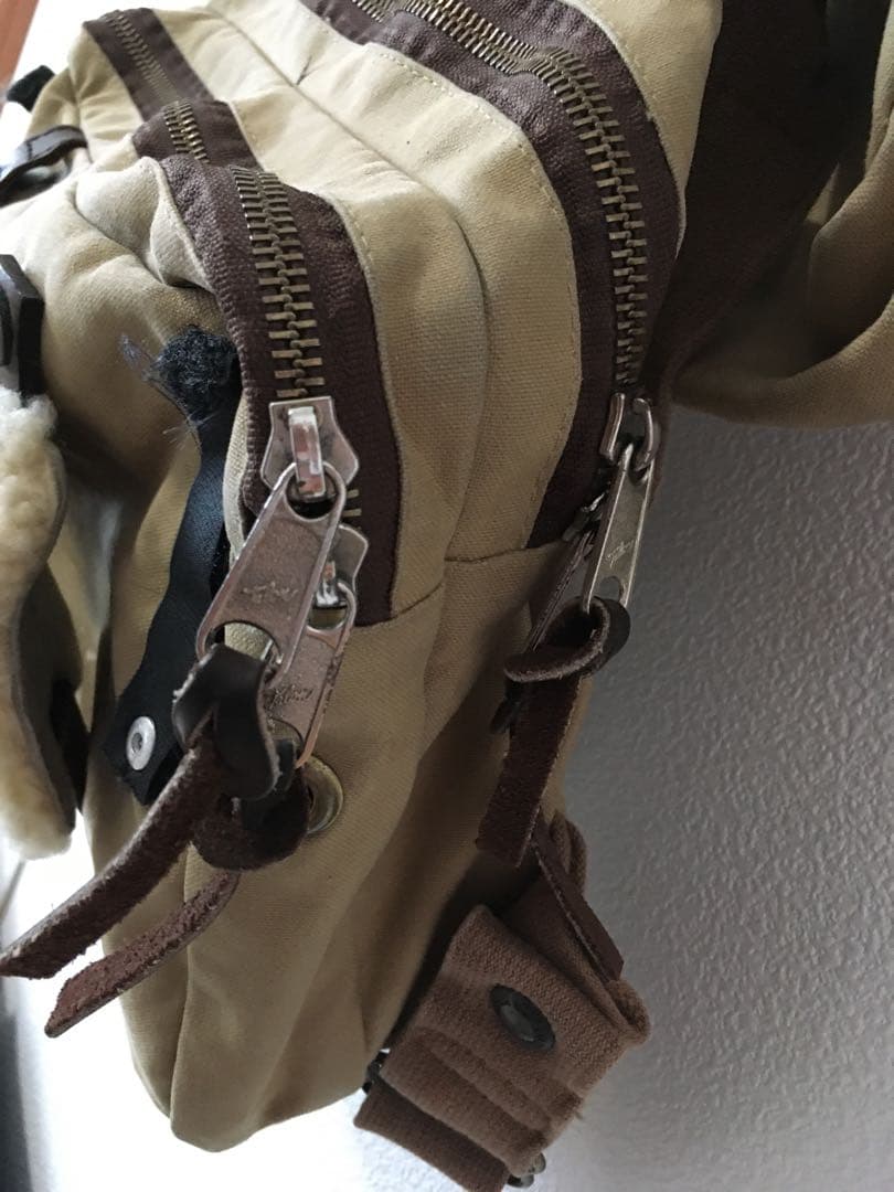 FILSON Tackle Chest Pack Tan Waxed Canvas Fishing Bag Vintage USA Sheepskin Rare