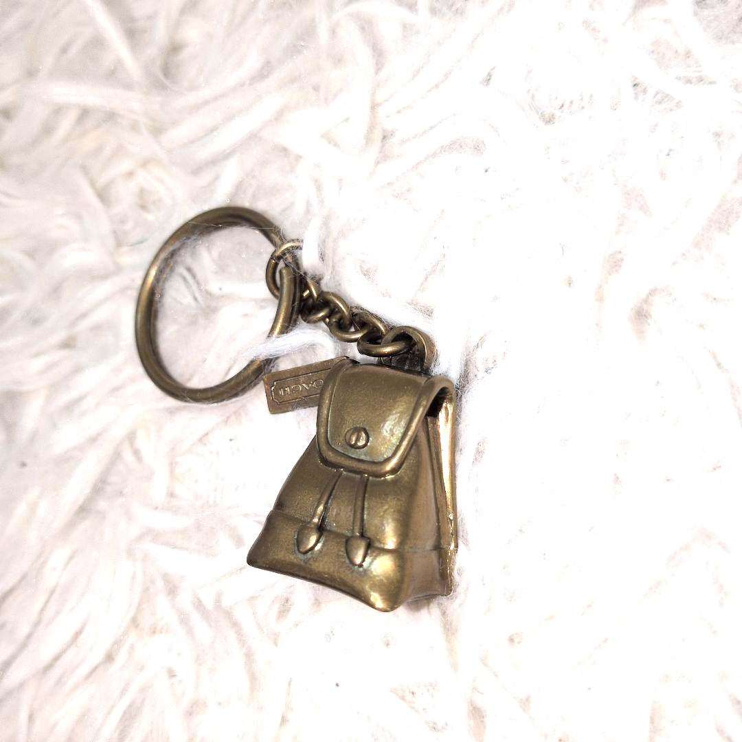 Coach Old Coach Brass Backpack Bag Charm Keychain Key Ring Vintage Rare USA