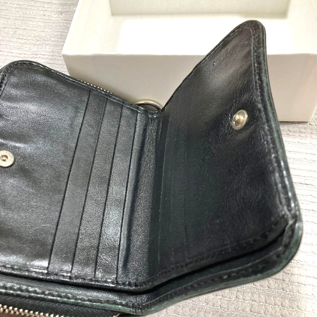 Chloe Paddington Bi-fold Wallet Coin Purse Black Leather Gold Padlock Authentic
