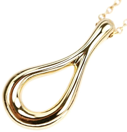 Tiffany & Co Elsa Peretti Open Teardrop Pendant Necklace 18K Yellow Gold Auth