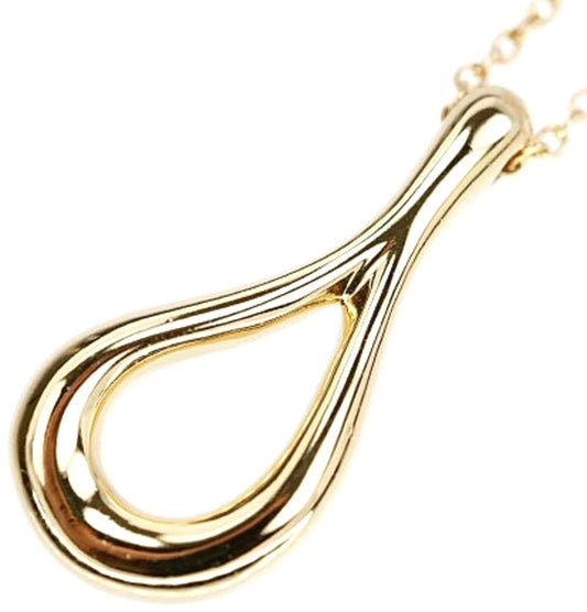 Tiffany & Co Elsa Peretti Open Teardrop Pendant Necklace 18K Yellow Gold Auth