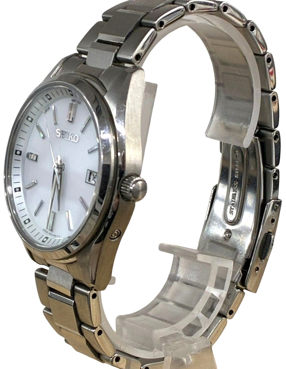 SEIKO Selection SBTM317 7B72-0AC0 Solar Radio Wave Quartz Mens Watch White Japan