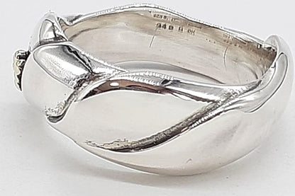 Georg Jensen 240B Ole Kortzau Ring Silver 925 Gold Dot Denmark Auth US5.5 EU50