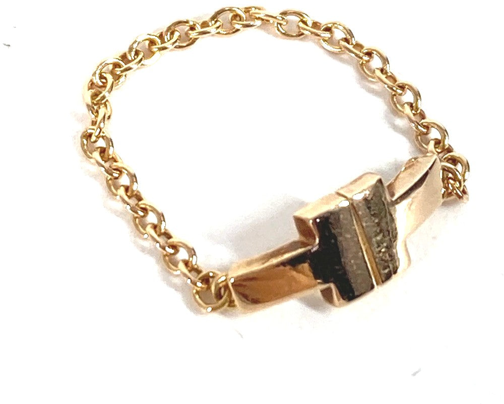 Tiffany & Co T TWO Chain Ring 18K Rose Gold US4.5 EU48 Authentic Pre-Owned
