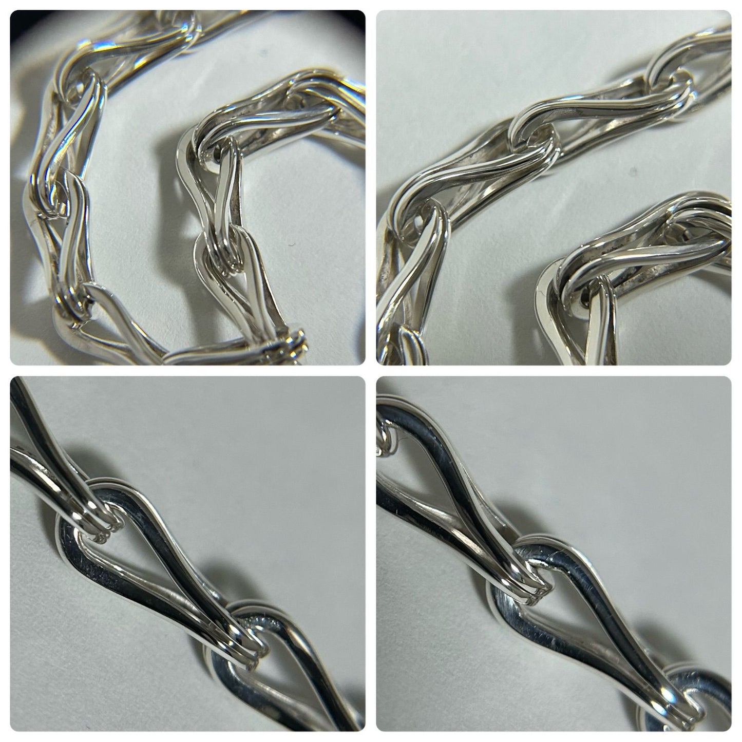 GUCCI Tom Ford Sterling Silver 925 Infinity Link Chain Bracelet Italy18cm VTG