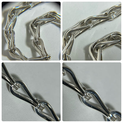 GUCCI Tom Ford Sterling Silver 925 Infinity Link Chain Bracelet Italy18cm VTG