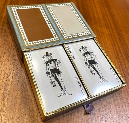 Tiffany & Co. Vintage Double Deck Playing Cards Set Blue Gold Box USA 1970s New