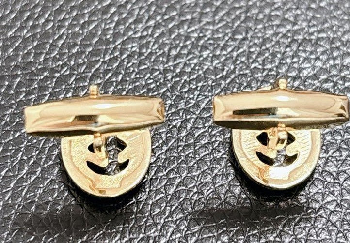 Gucci Interlocking GG Logo Cufflinks Silver Gold Two-Tone 0.7x0.5in Authentic