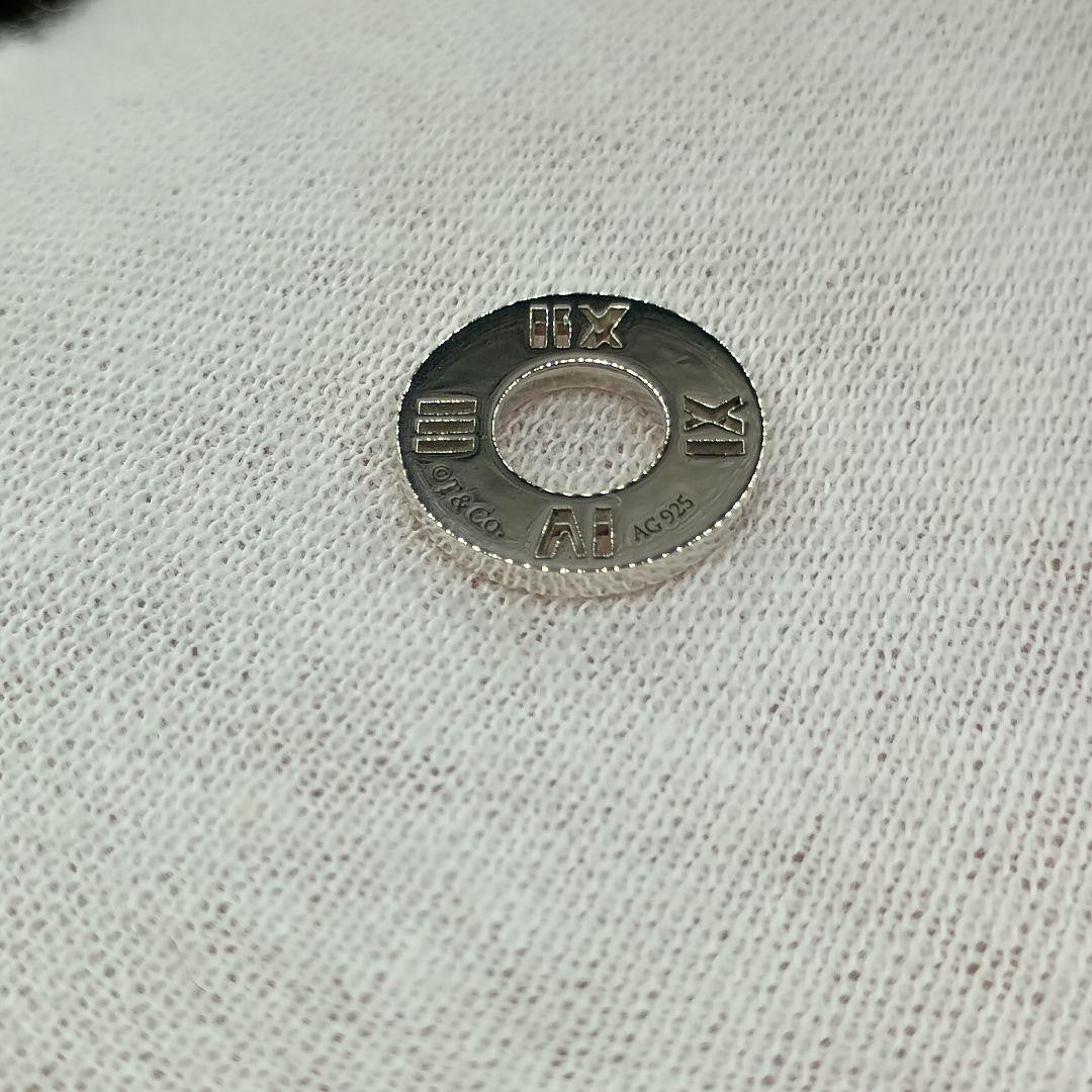 Tiffany & Co. Atlas Circle Pendant Top Necklace Silver 925 17.7in Authentic